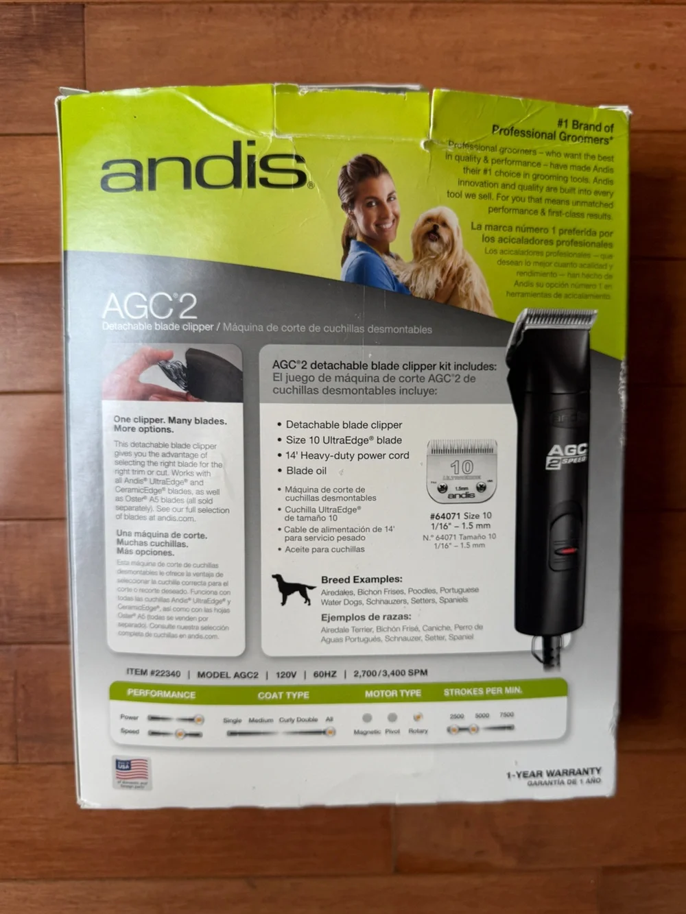 AGC 2 Speed Pet Clippers + Steel Comb Set